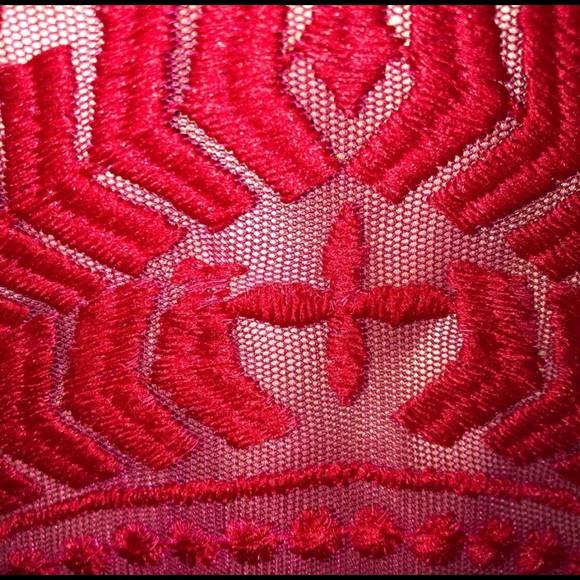 Bardot Revolve Sexy Red Lace Dress Bodicon NWT - Picture 7 of 8